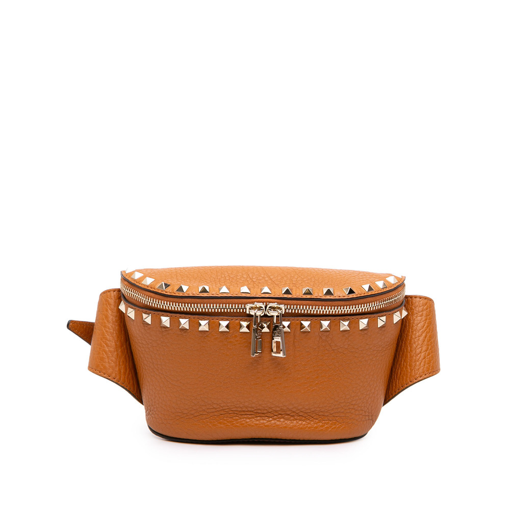 Pre-Loved Valentino Grained Calfskin Rockstud Belt Bag